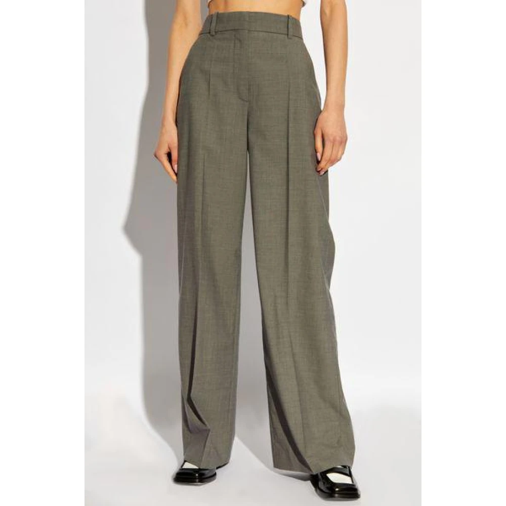 Kenzo Wijde Wollen Broek Green Dames