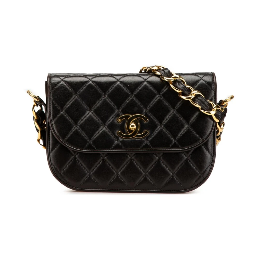 Chanel Vintage Women's Black Vintage Cross Body Bags, One Size, Pre-Owned Classic Quilted Crossbody Bag