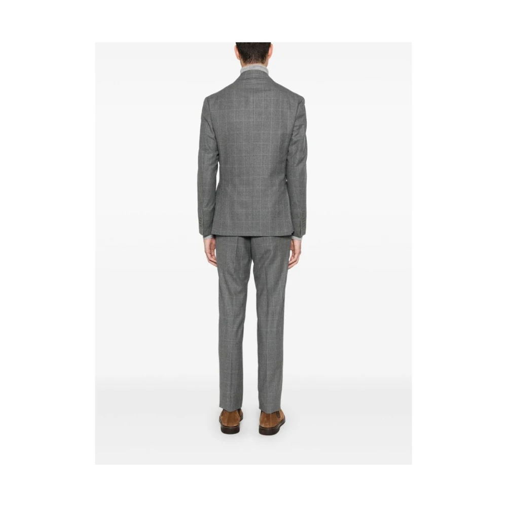 Gabo Napoli Grijze Wolruit Blazer en Broek Gray Heren
