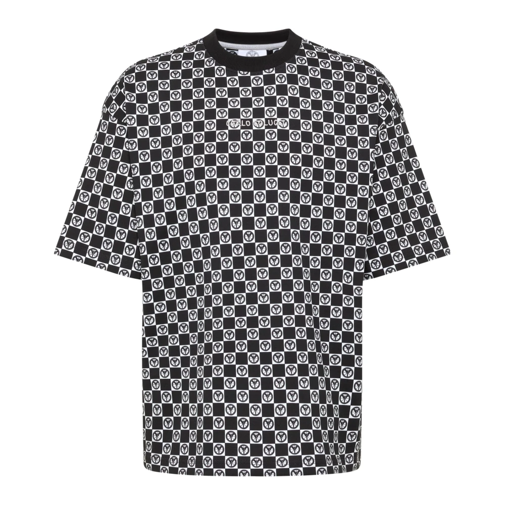 Carlo Colucci Men's Black Mosaic T-Shirt - T-Shirts - M - Tops