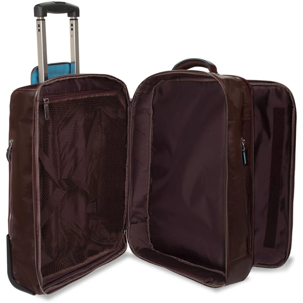 Piquadro Blue Square Leren Koffer Brown Unisex