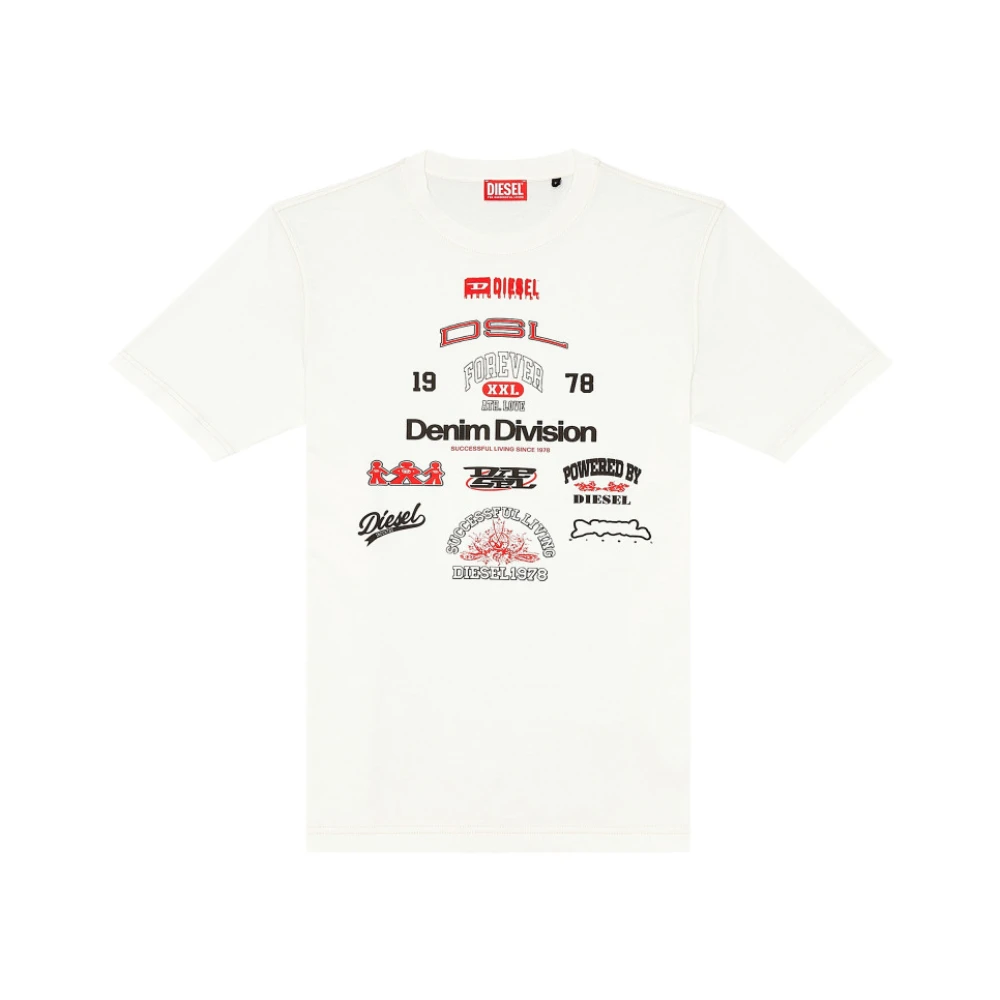Diesel Hombre Blanco Camisetas, Talla: Xl