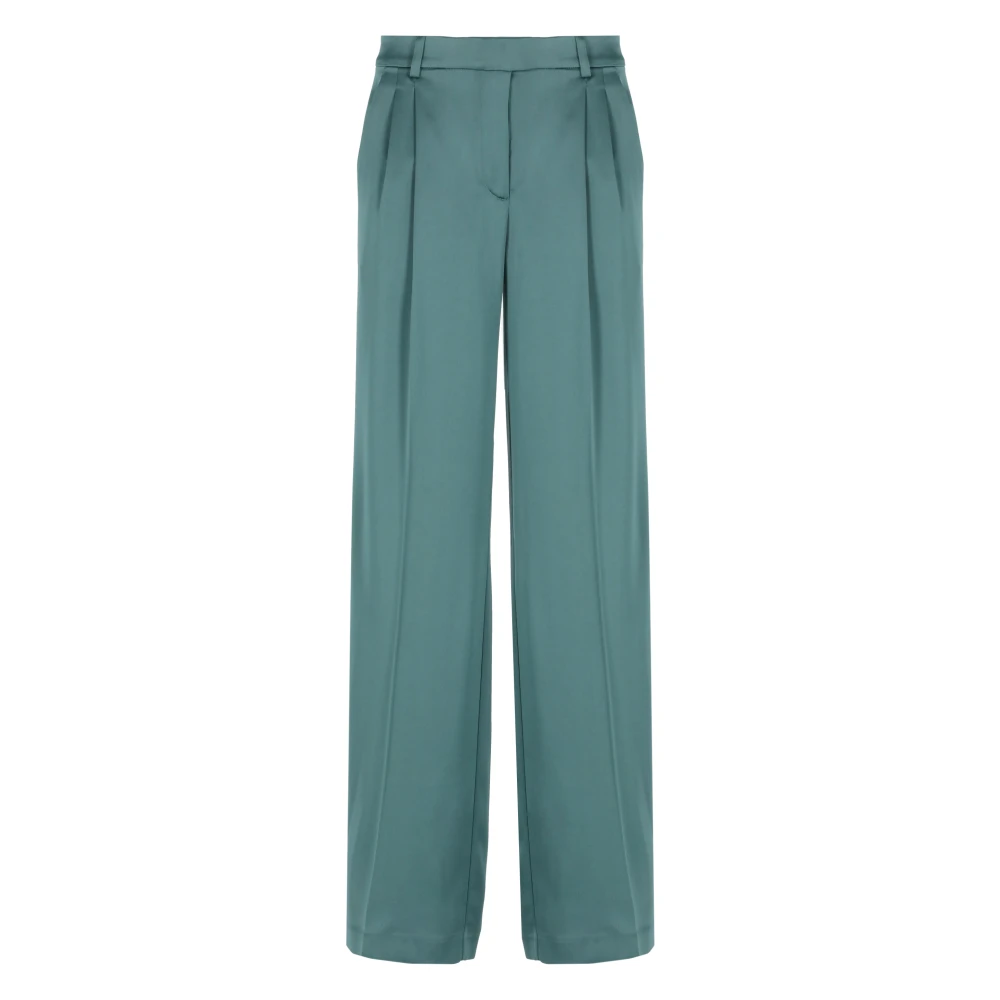 Pinko Gröna Satin Palazzo Byxor Green, Dam