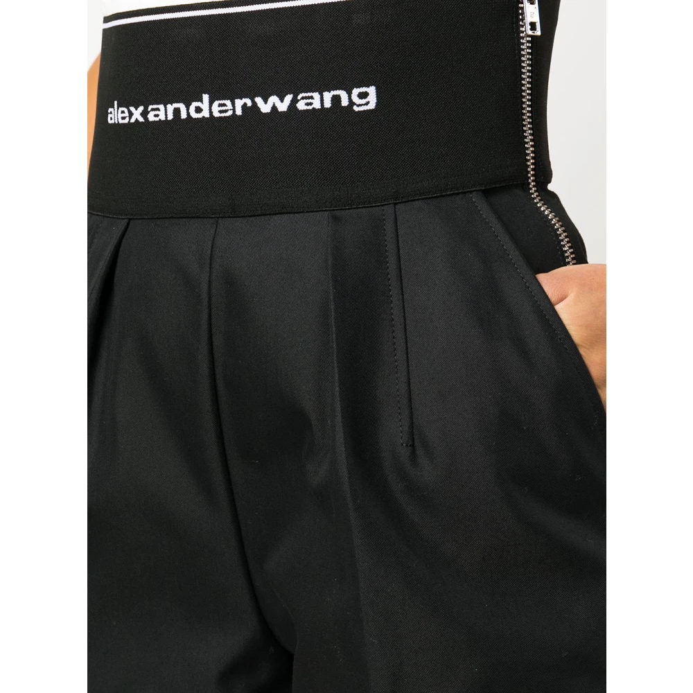 alexander wang Zwarte Logo Tailleband Safari Shorts Black Dames