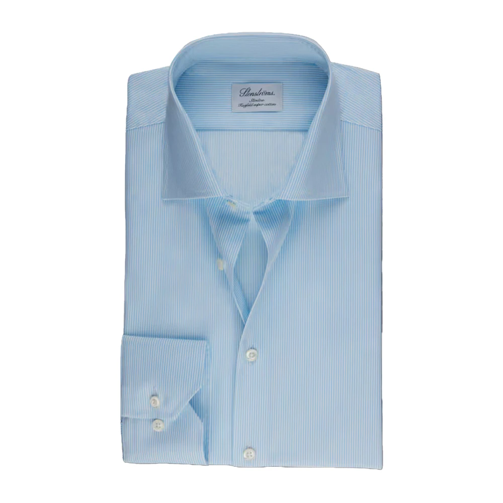 Stenströms Gestreept Twill Slimline Overhemd Blue Heren