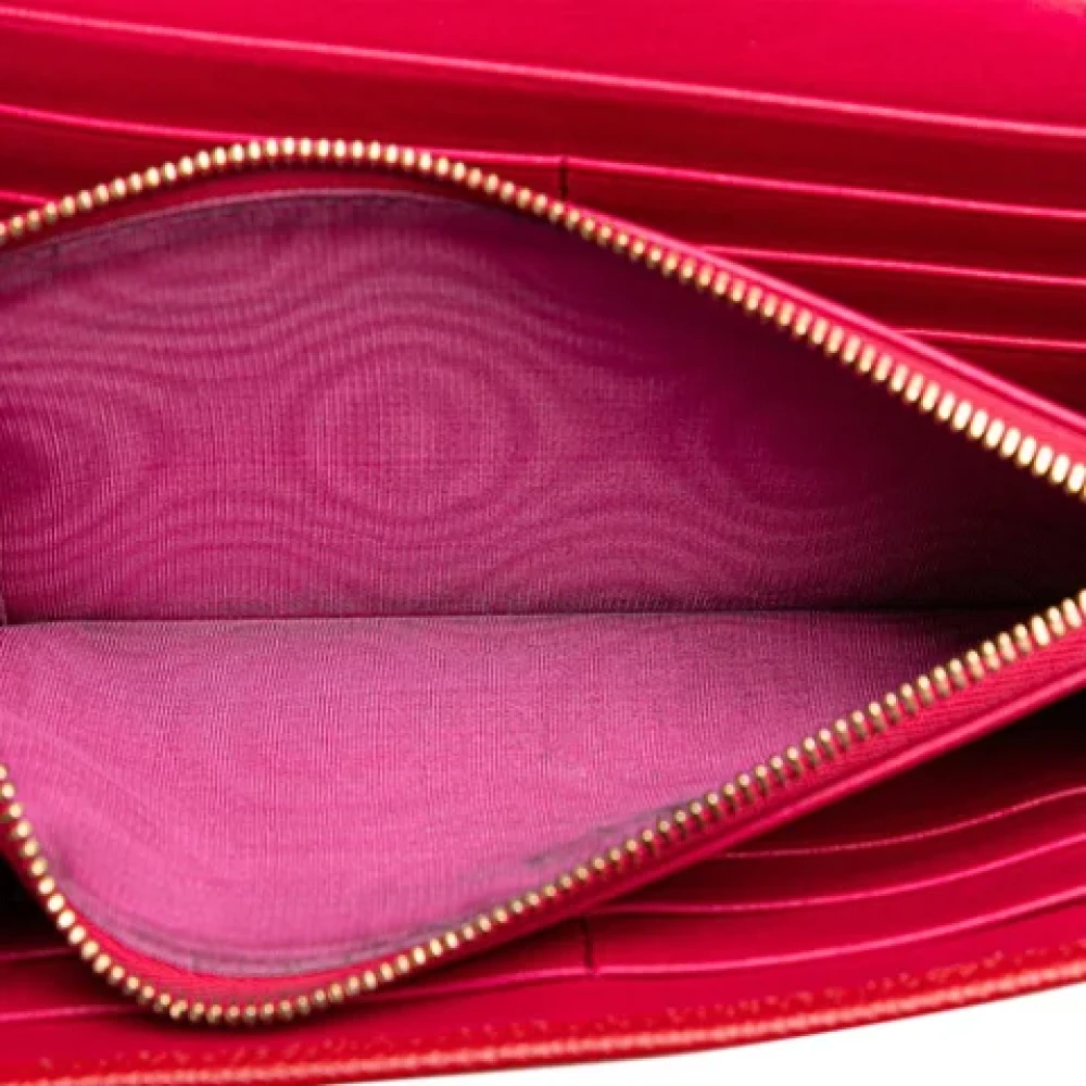 Bvlgari Vintage Pre-owned Leather wallets Red Dames