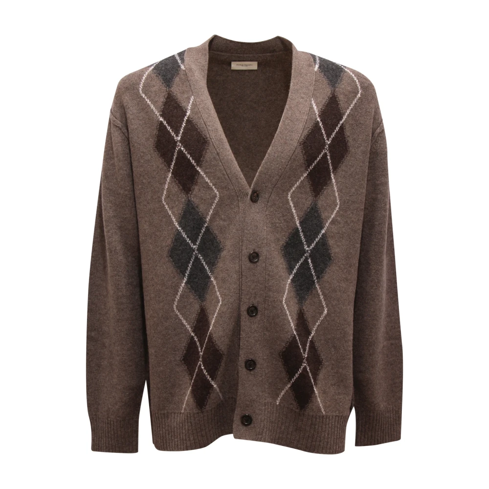 Paolo Pecora Men's Brown Cardigan Maglione Wool Jumper - Cardigans - 2XL - Knitwear