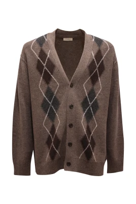 Cardigan Maglione Ullstickad Tröja