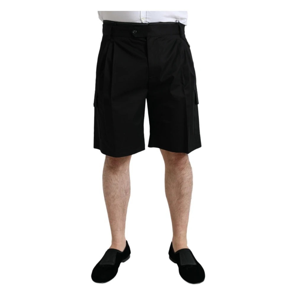 Dolce & Gabbana Men's Black Sleek Designer Bermuda Cargo Shorts 2XL