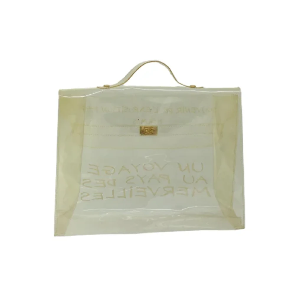 Hermès Vintage Pre-owned Fabric handbags White Dames