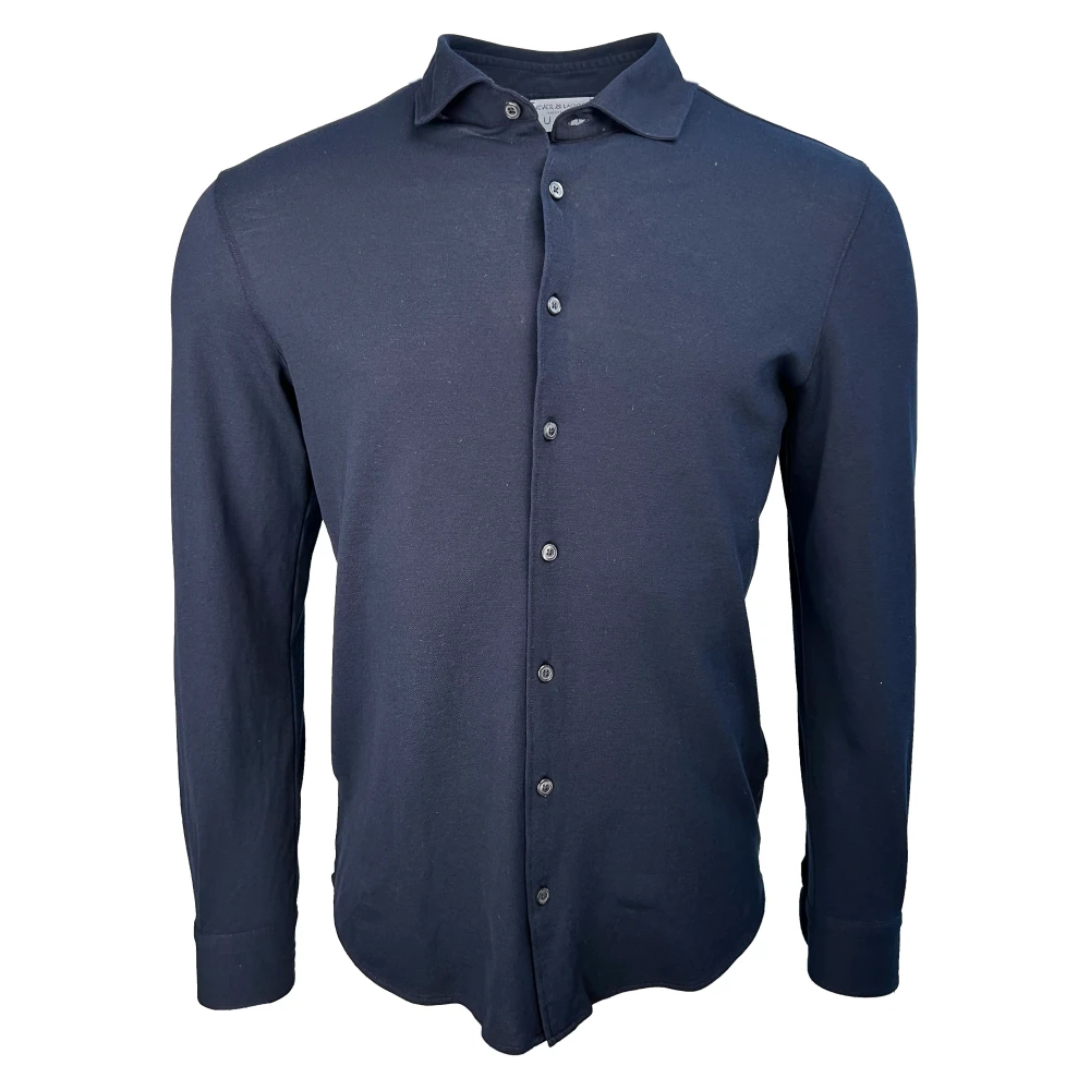 Gran Sasso Soft Piqué Shirt Blue Heren