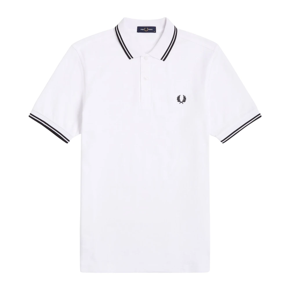 Fred Perry Men's White Polo Shirts, 2XL, Contrast Stripe Polo Shirt