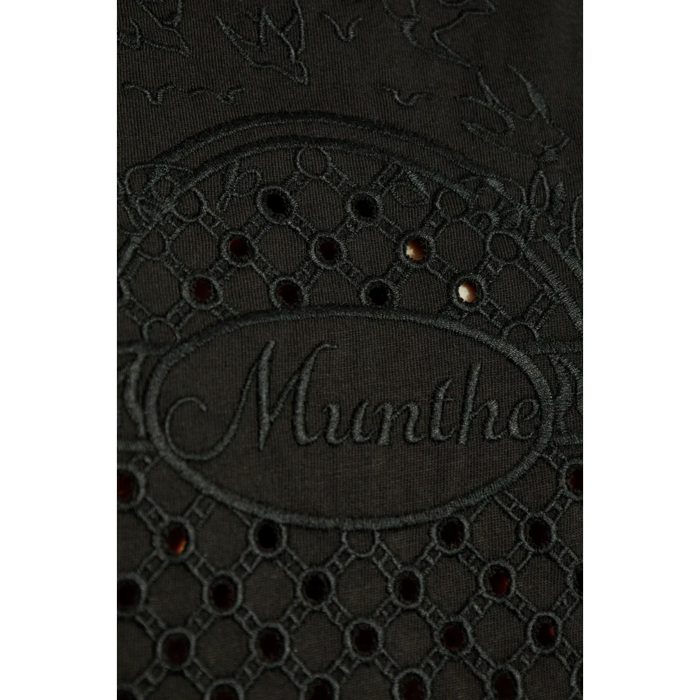 Munthe T-shirt met 'Fenella' logo Black Dames