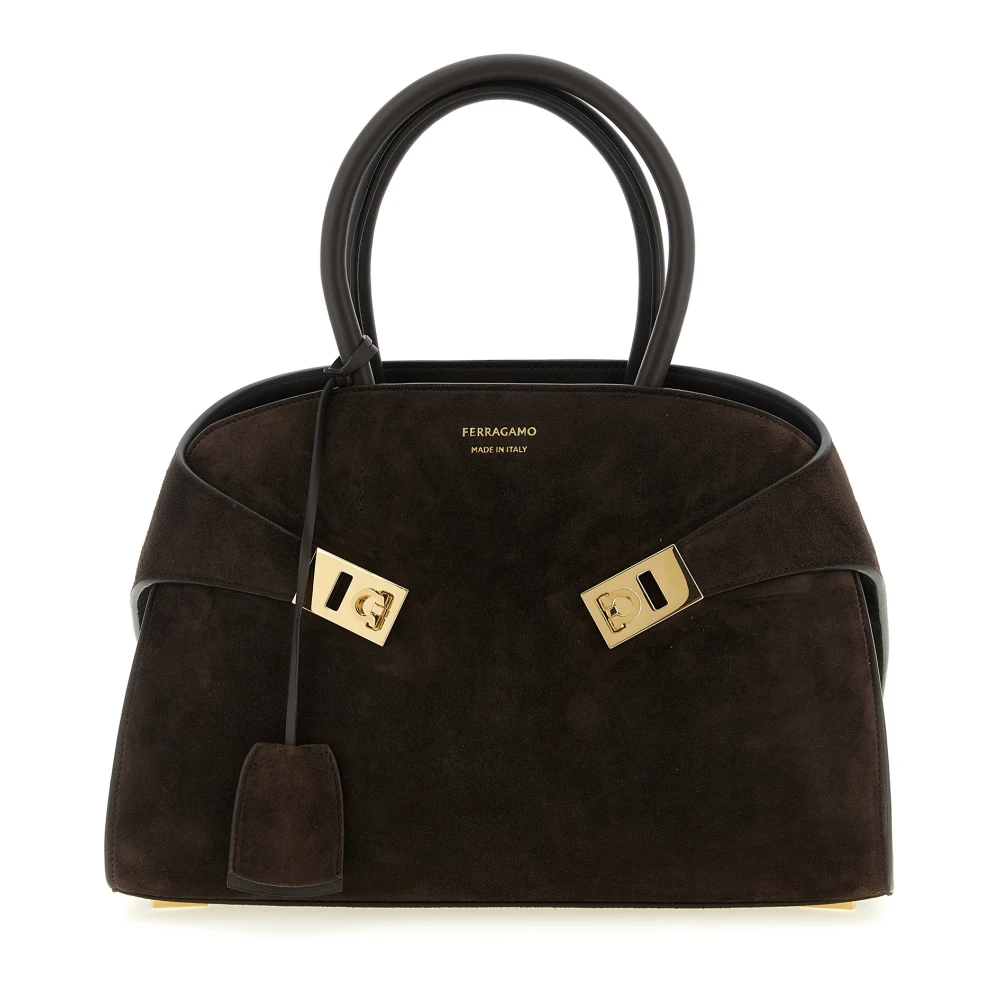 Ferragamo Women's Brown Hug Suede Handbag