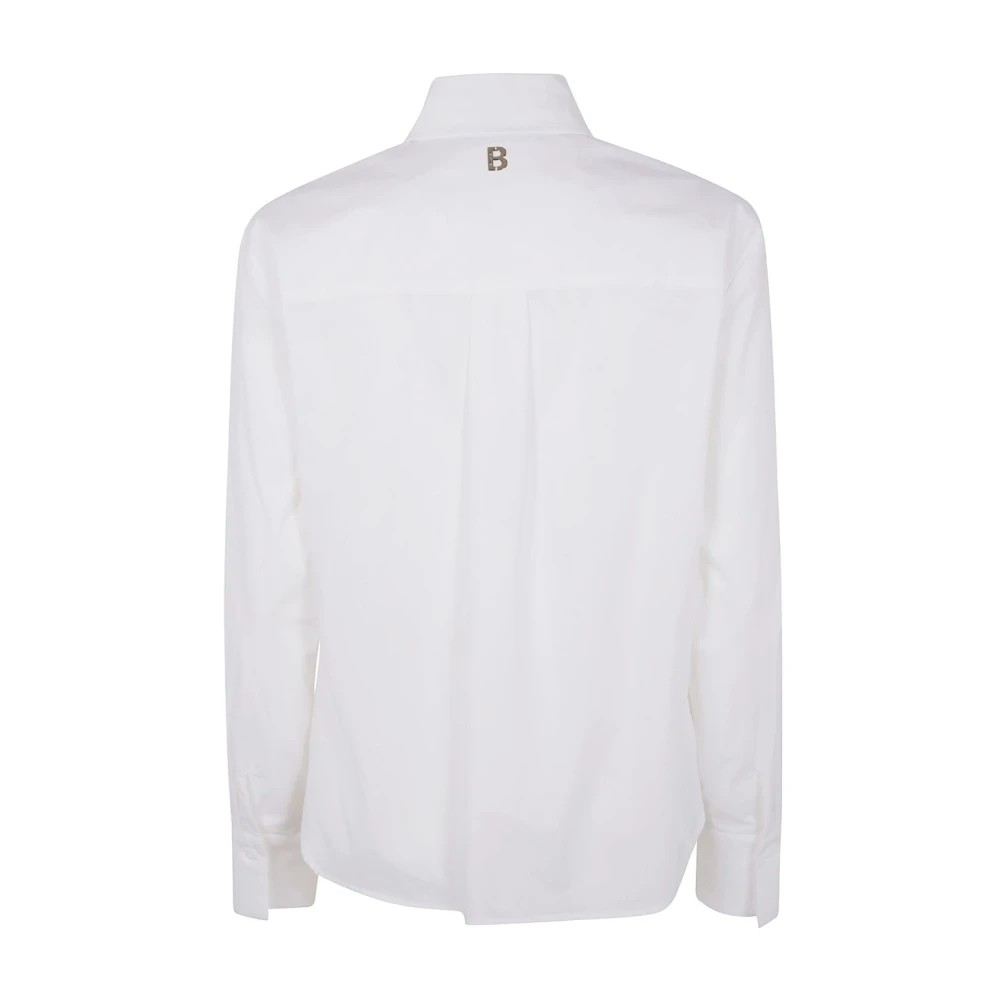 Blugirl Witte overhemd met knoopmanchetten en klassieke kraag White Dames