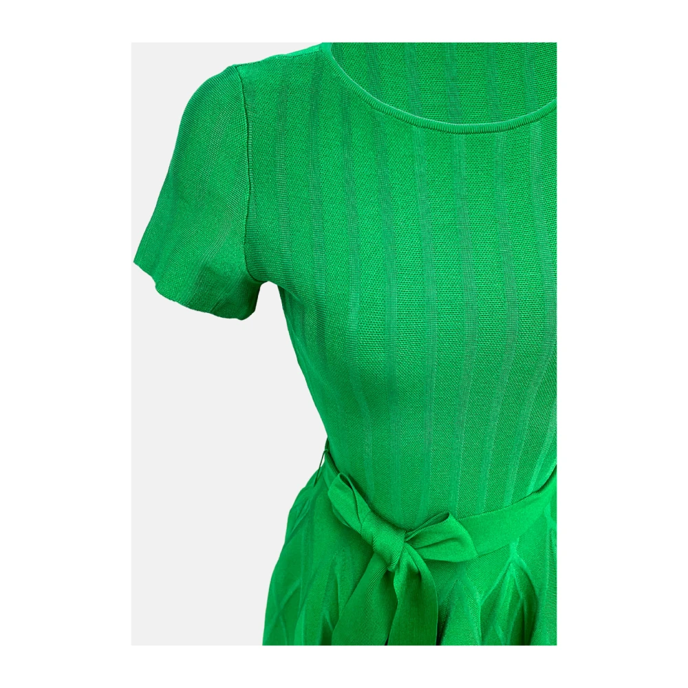 Carolina Herrera Groene Jacquard Jurk met Riem Green Dames
