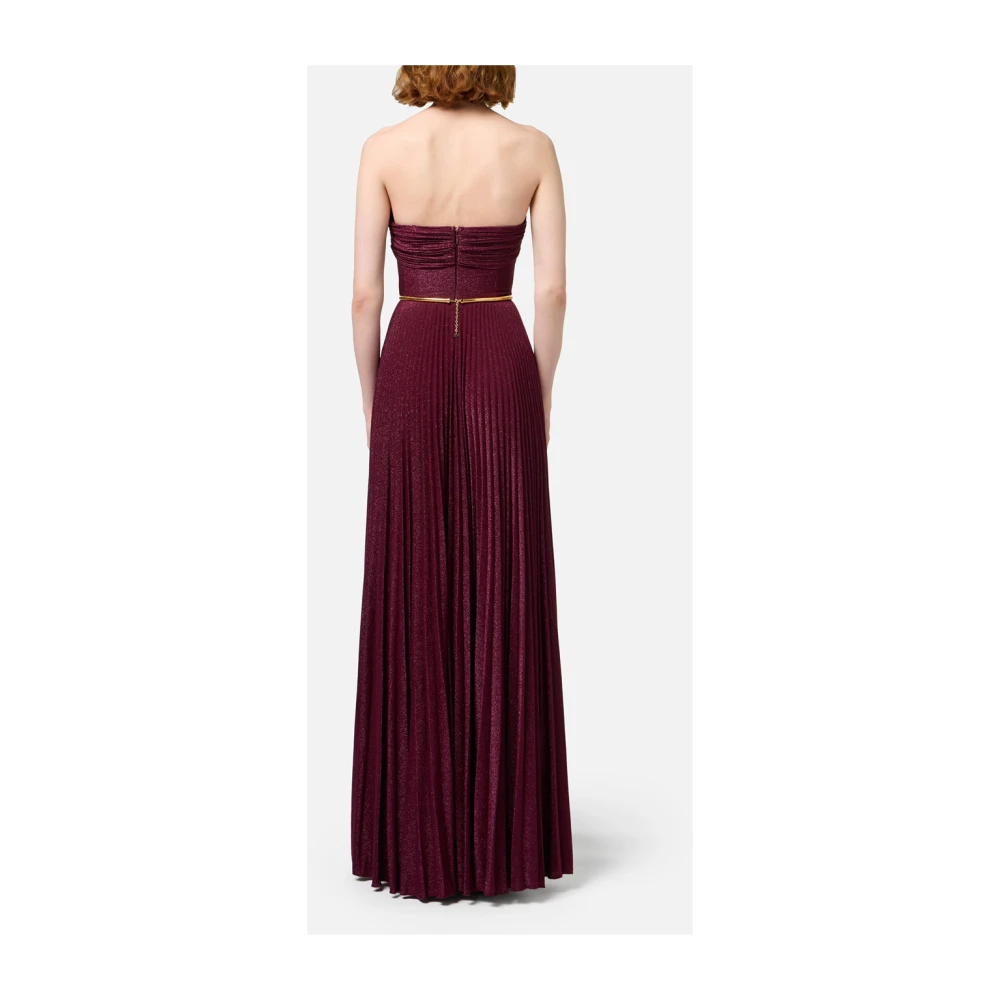 Elisabetta Franchi Rouge Noir Lange Jurk Italië Red Dames