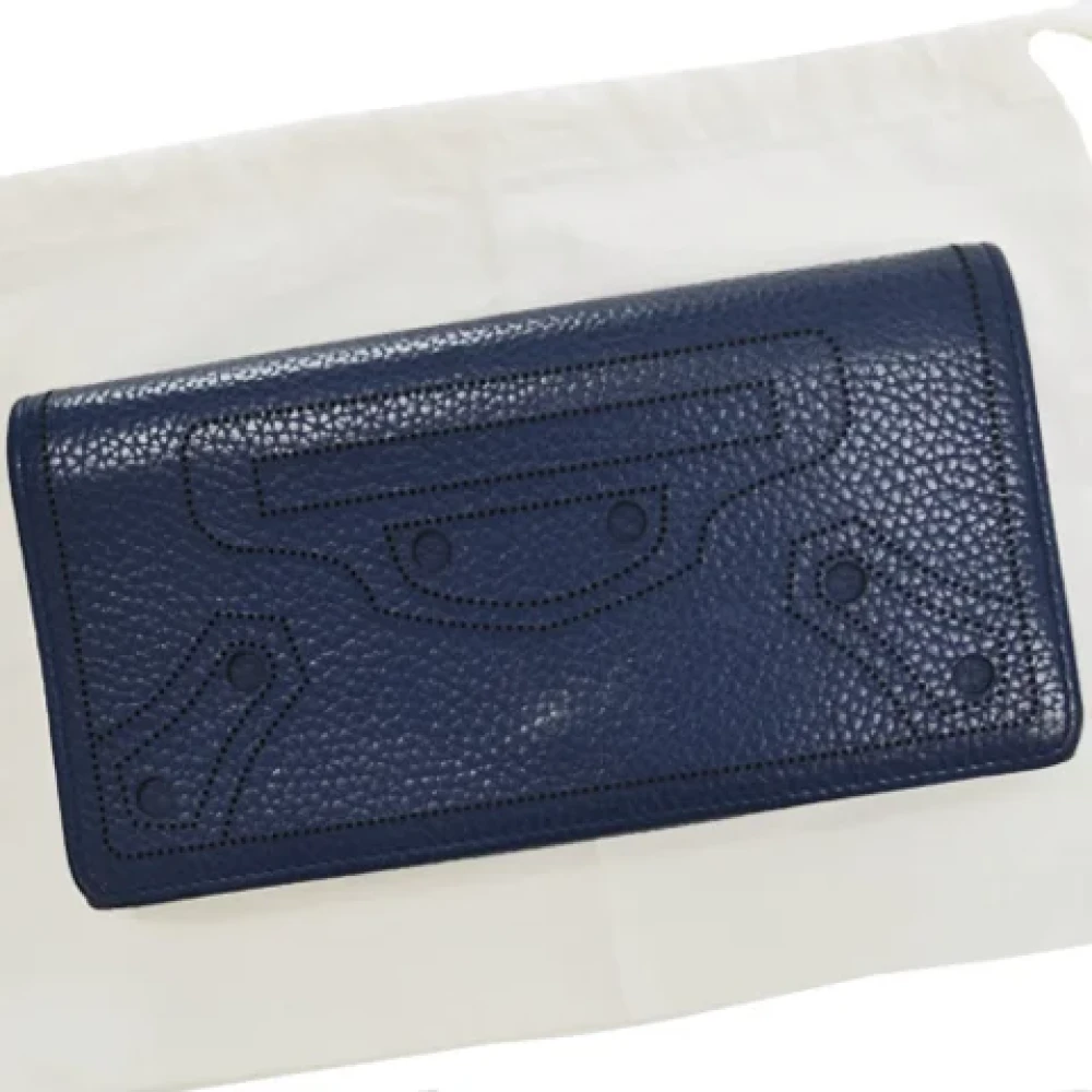 Balenciaga Vintage Pre-owned Leather wallets Blue Dames