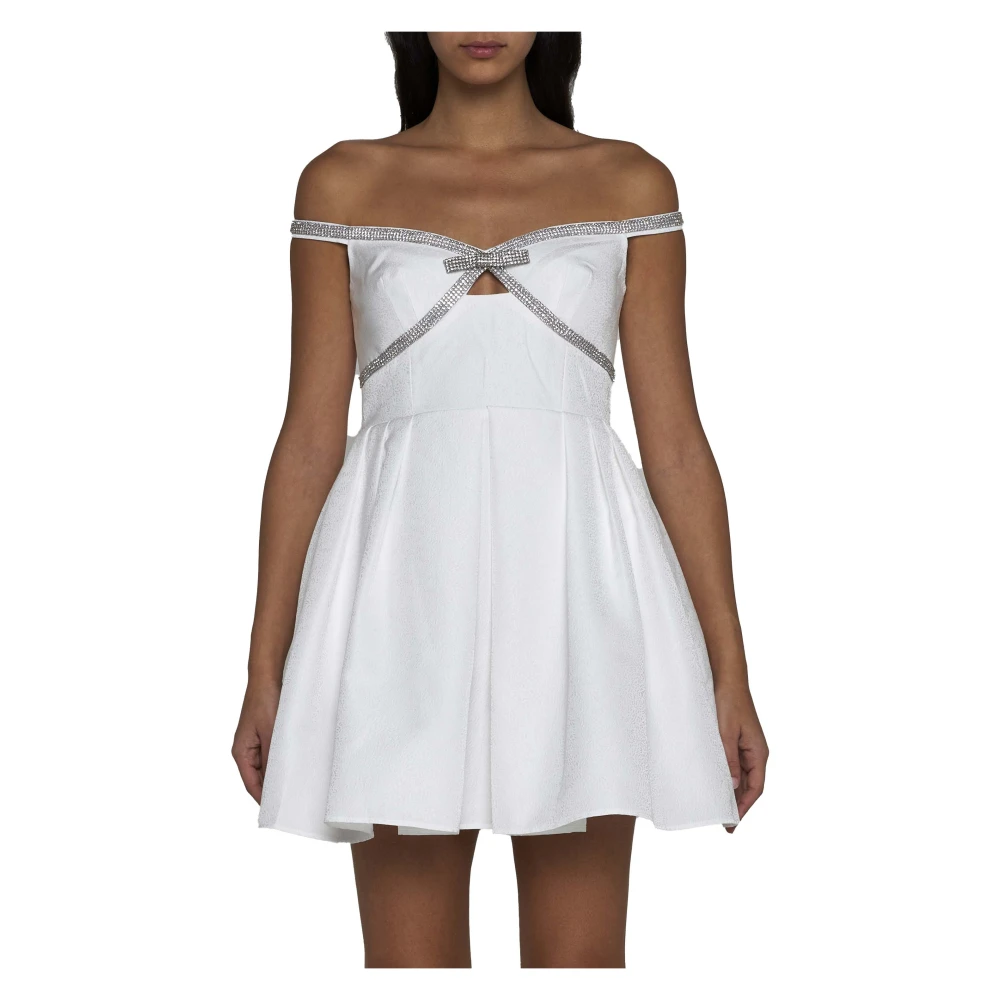 Self Portrait Witte Jurk met Diamanté Details White Dames