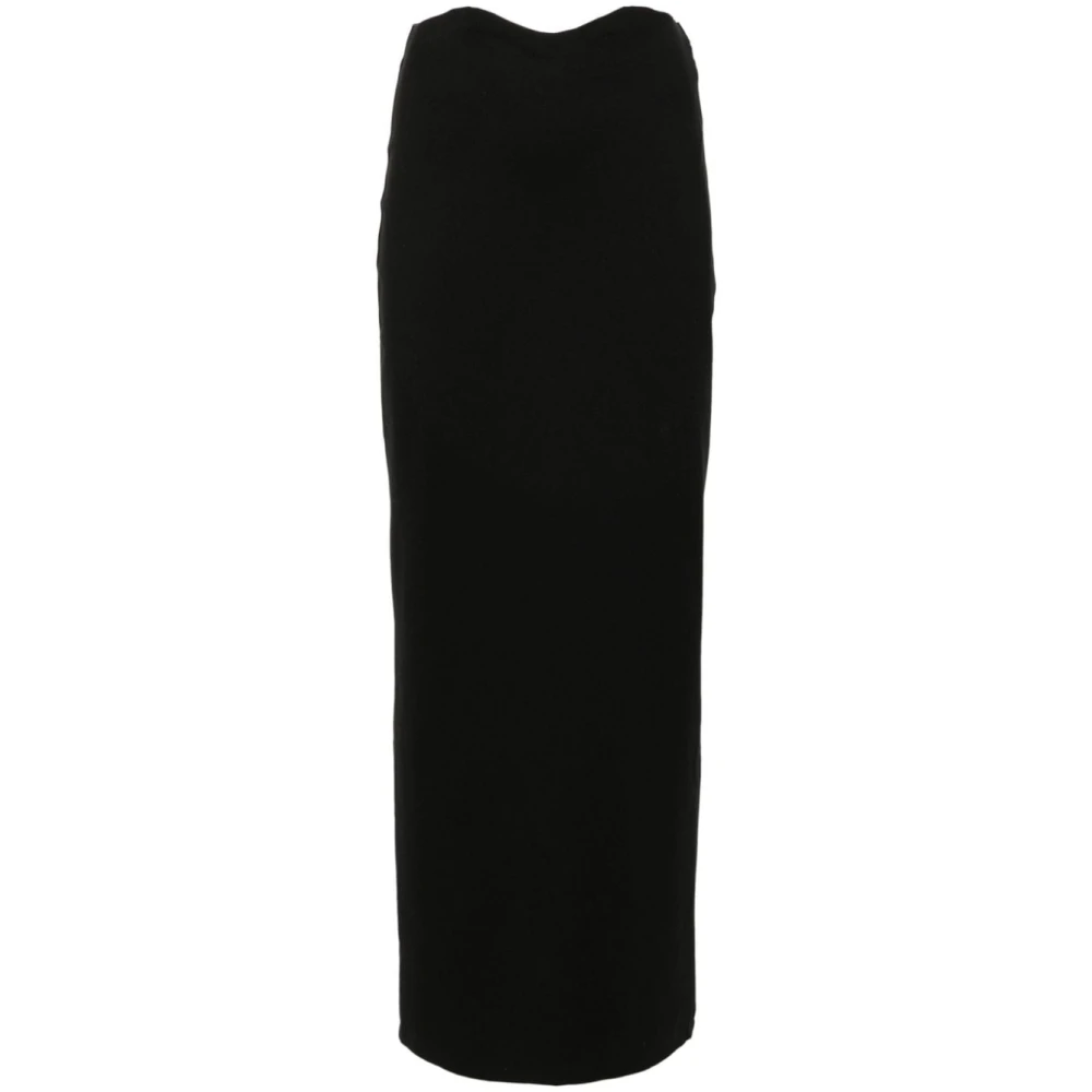 Staud Maxi Lengte Rok met Golvende Tailleband Black Dames