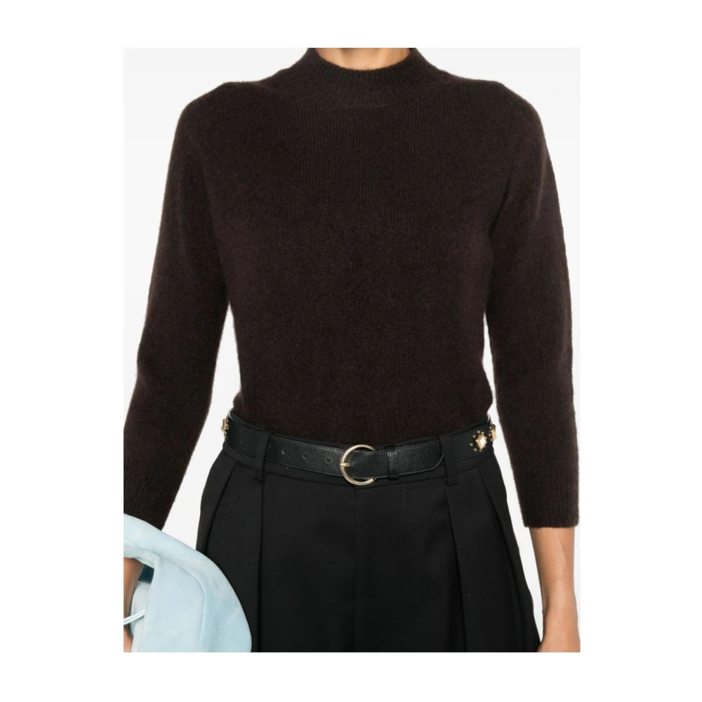 Roberto Collina 3 4 Mouw Pullover Sweater Brown Dames