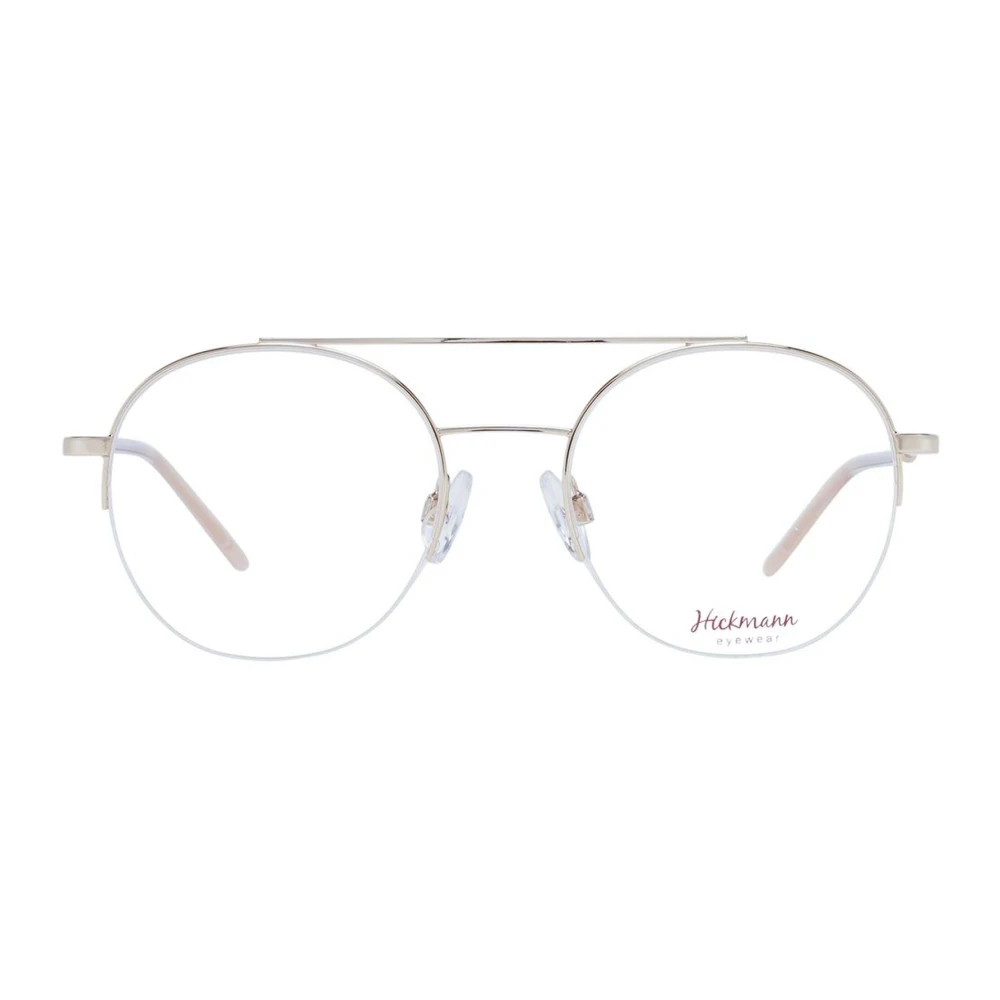 Ana Hickmann Gouden Aviator Half-Rim Optische Monturen Yellow Dames