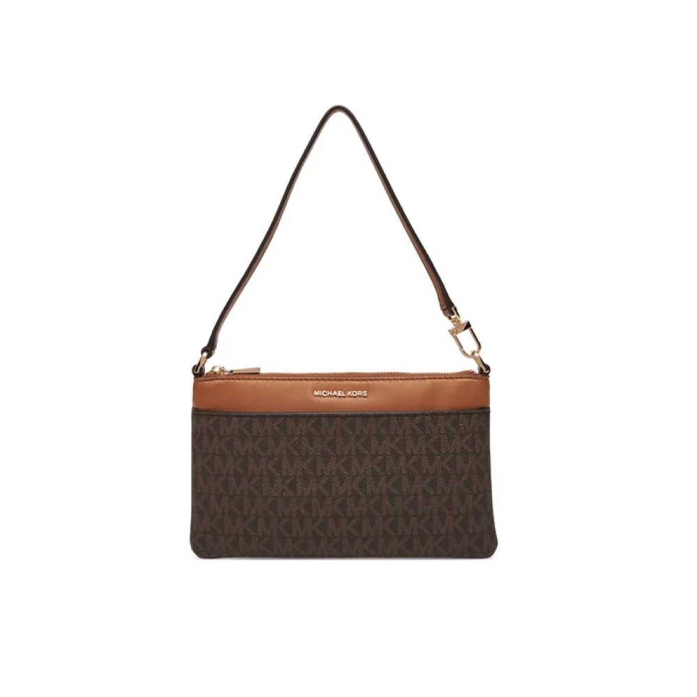 Michael Kors Women's Brown Jet Set Medium Logo Wristlet