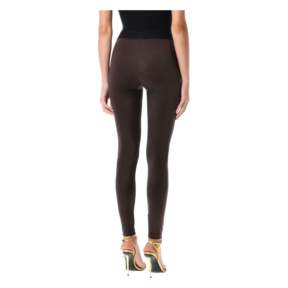 Tom Ford Bruine Glanzende Jersey Signature Leggings Brown Dames