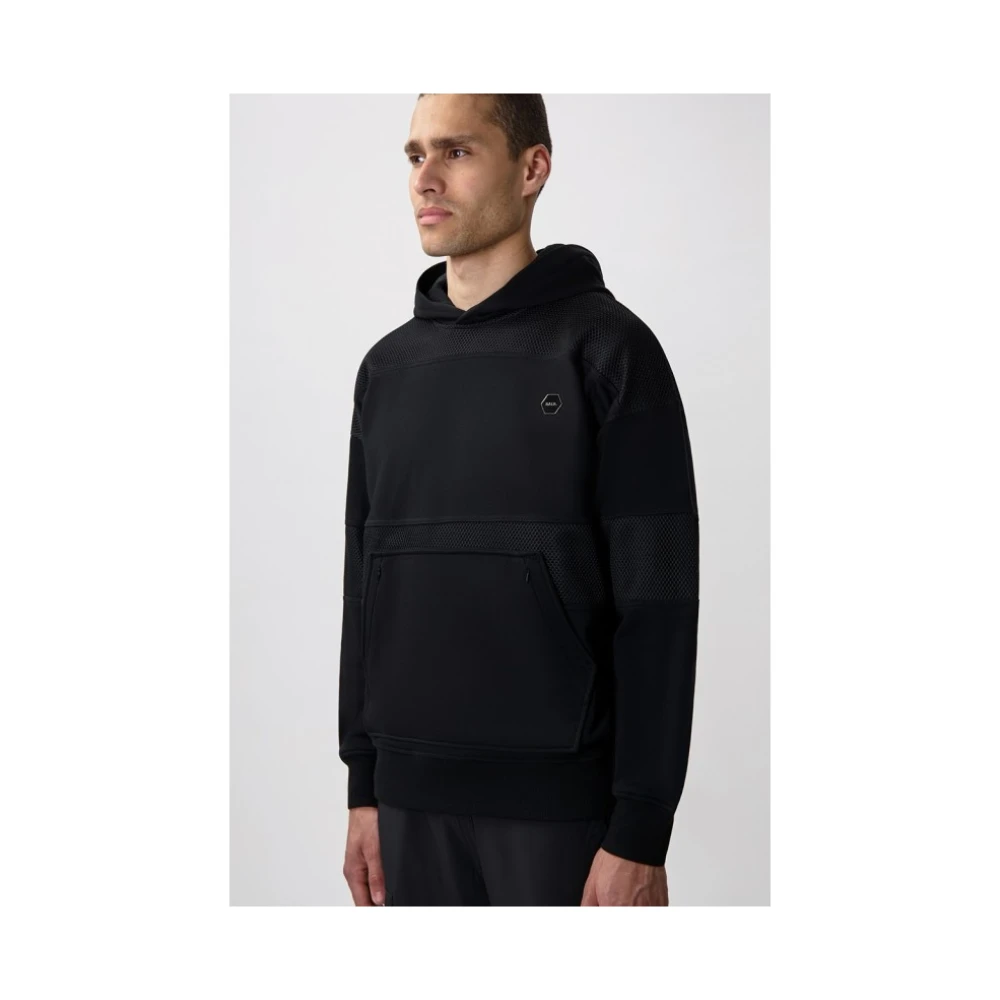 Balr. Mesh Overlay Hoodie in Jet Black Heren