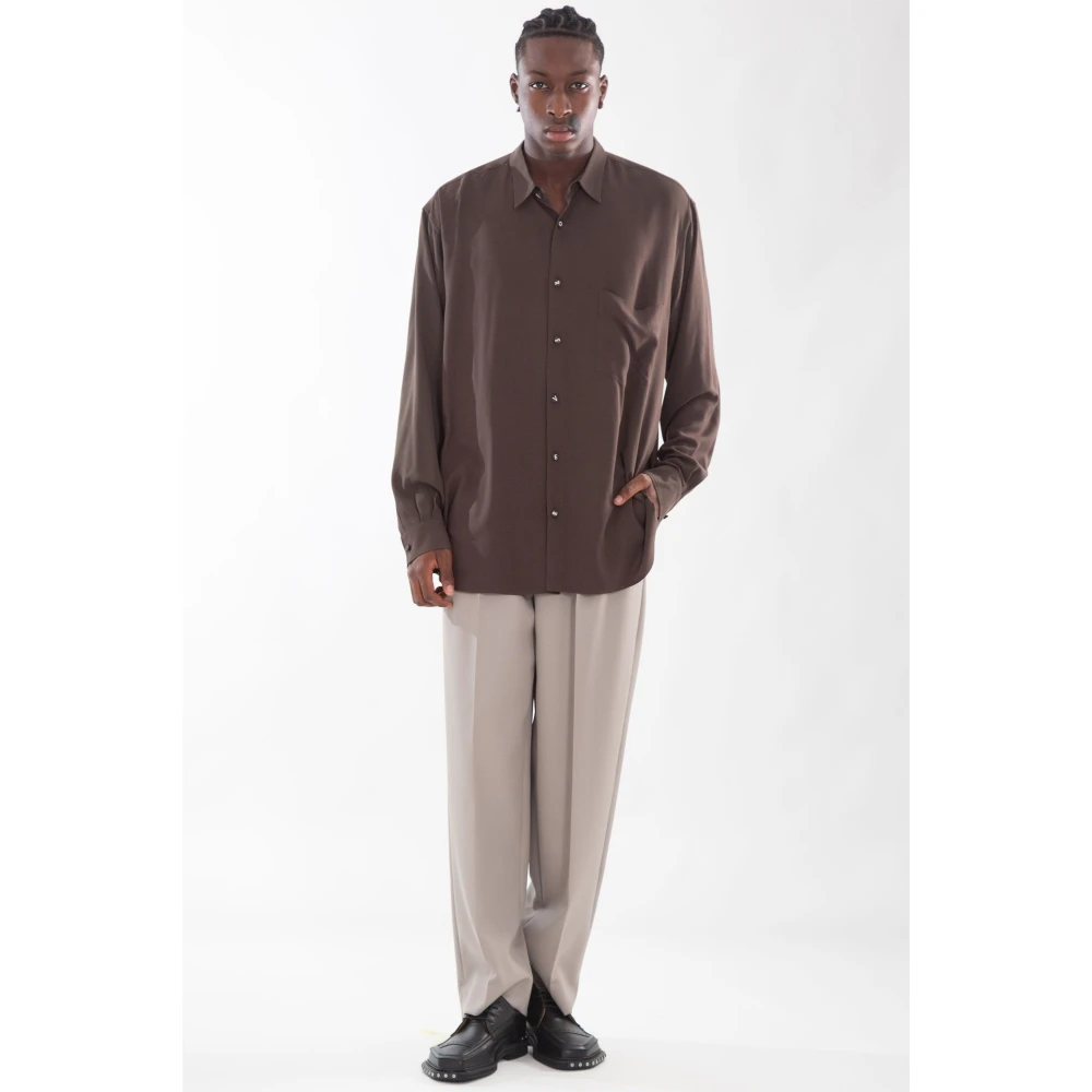Magliano Manifesto Lettering Shirt Brown Heren