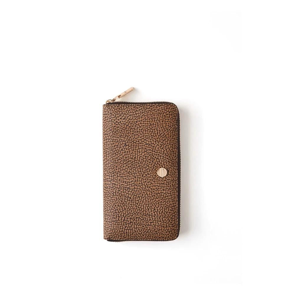 Borbonese Kompakt dragkedja-plånbok med RFID-skydd Black, Dam