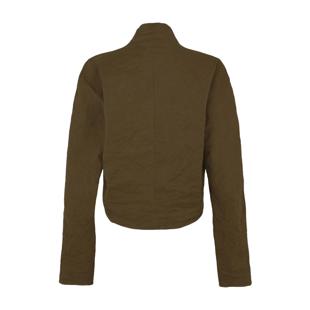 Cortana Stretch katoenen korte jas met metallic draad Green Dames