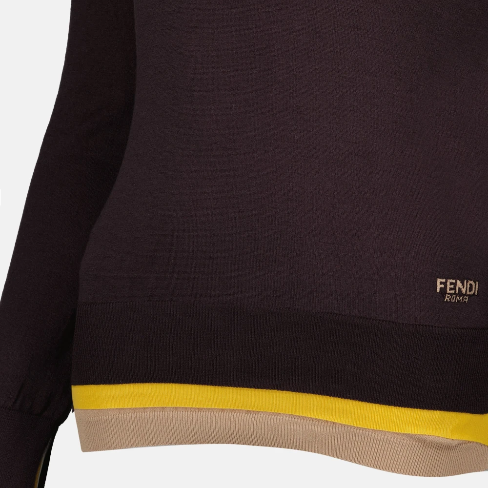 Fendi Paarse wollen coltrui Purple Dames