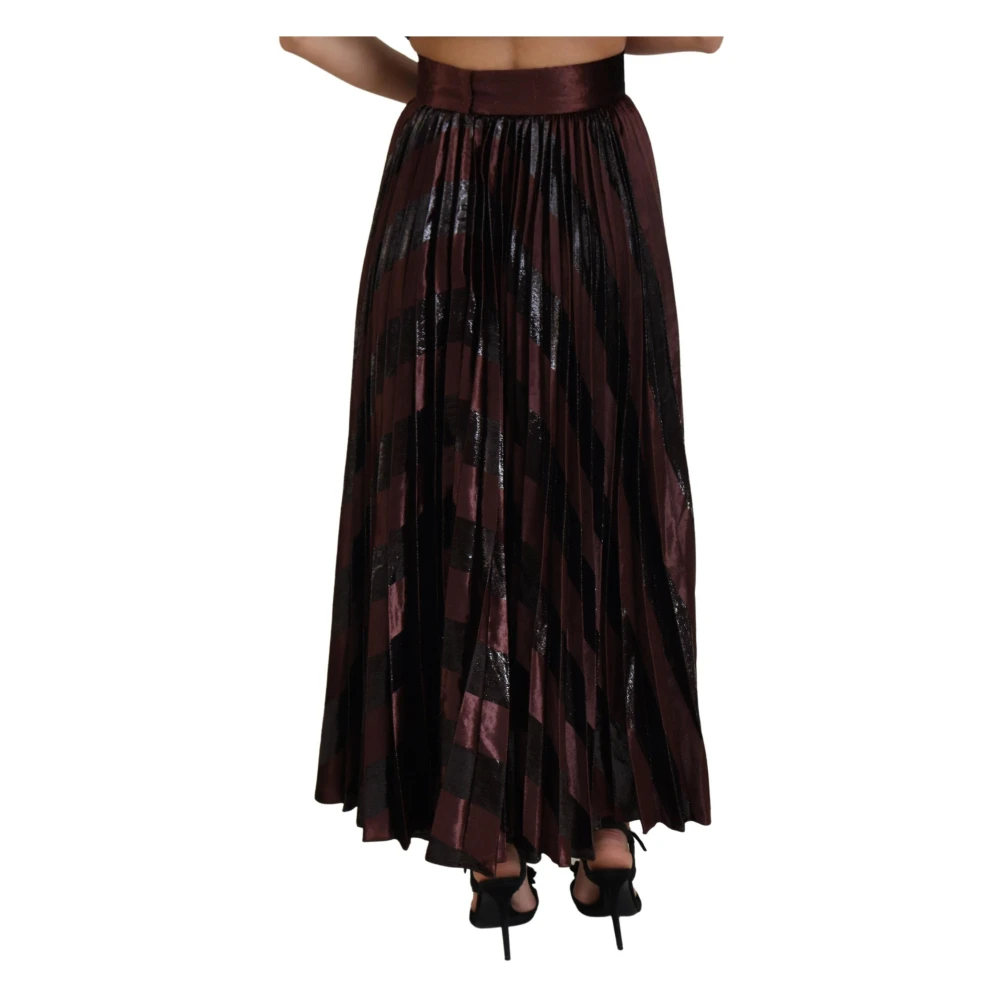 Dolce & Gabbana Elegante Maxi Rok met Hoge Taille Red Dames
