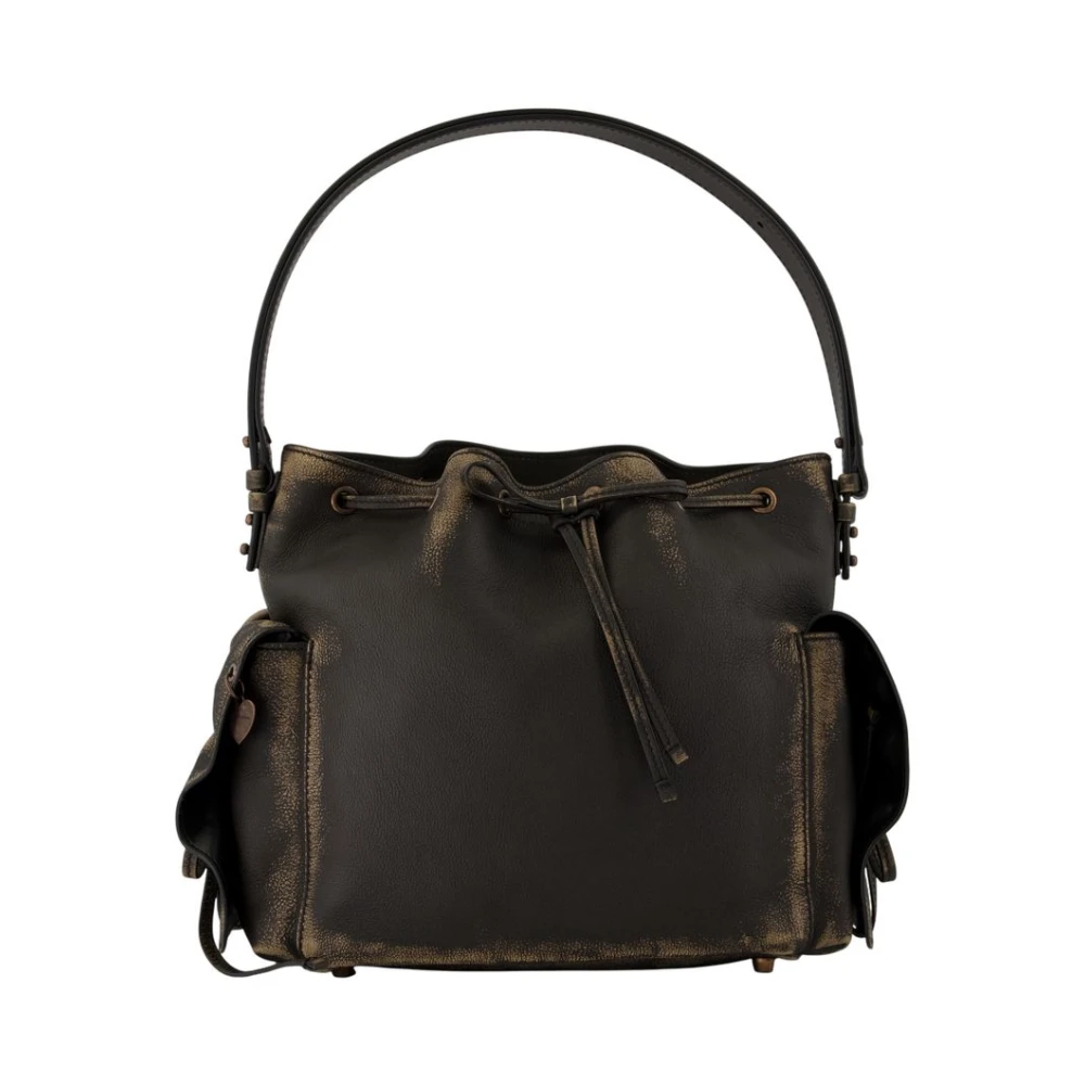 Acne Studios Women's Brown Leather Crossbody Bag With Pockets