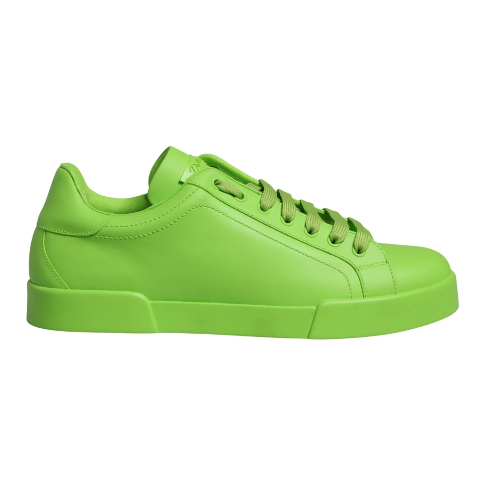 Dolce & Gabbana Women's Green Sneakers, 10 Uk, Portofino Low-Top Trainers