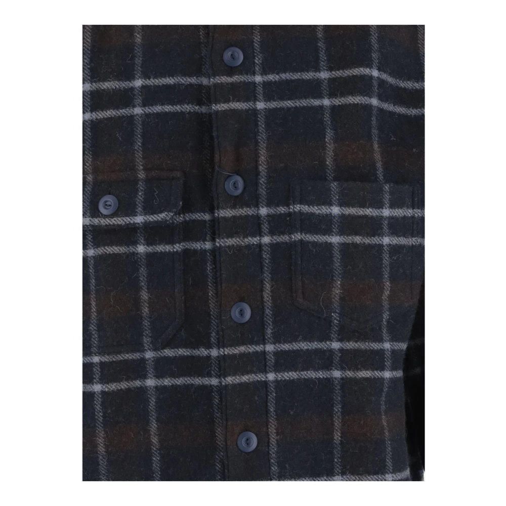 Junya Watanabe Geruite wollen overhemd Black Heren