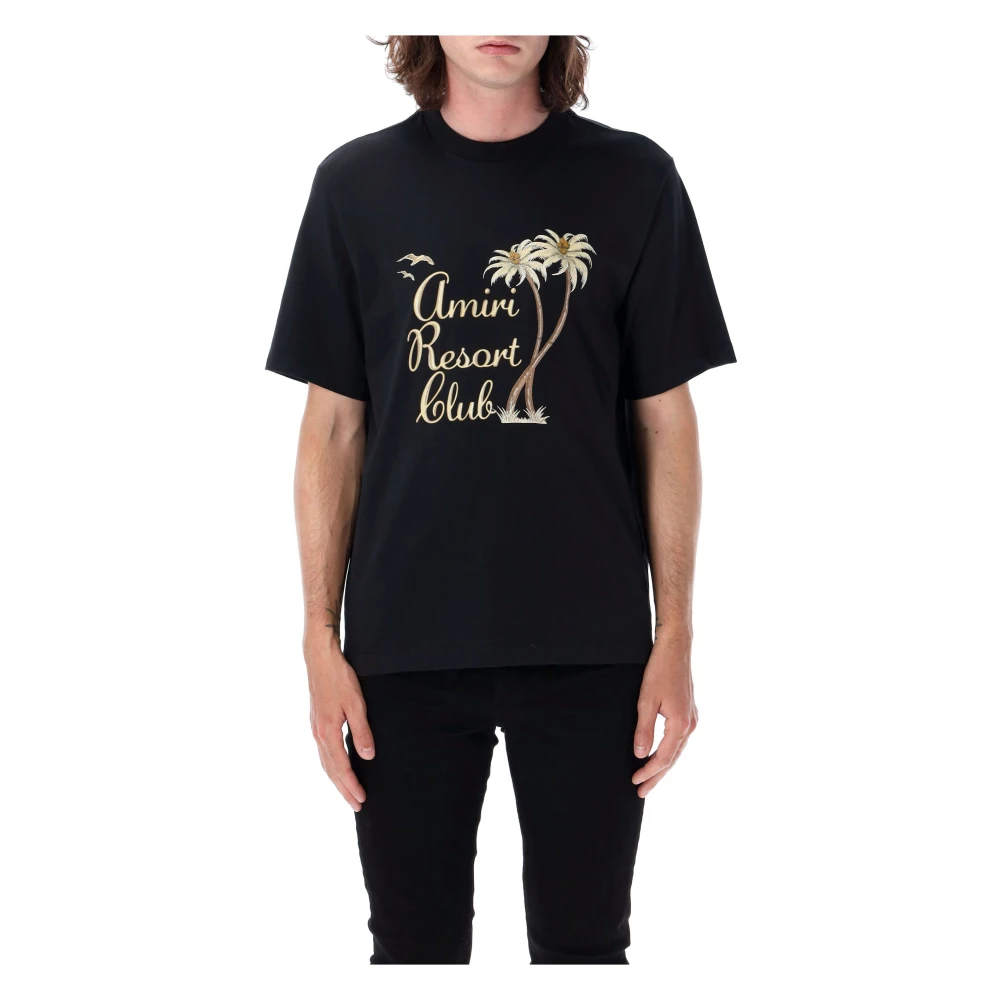 Amiri Resort Club T-shirt met Glitter Black Heren