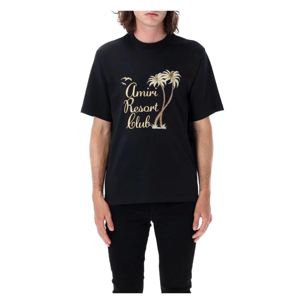 Amiri Svart Resort Club T-shirt med glitter Black, Herr