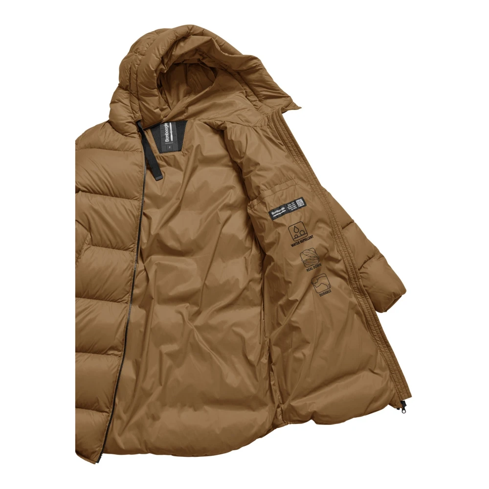 BomBoogie A-lijn Nylon Donsjas met Capuchon Brown Dames