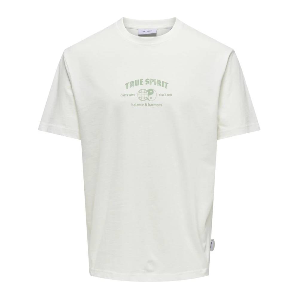 Only & Sons Dynamisch Print T-shirt met korte mouwen White Heren