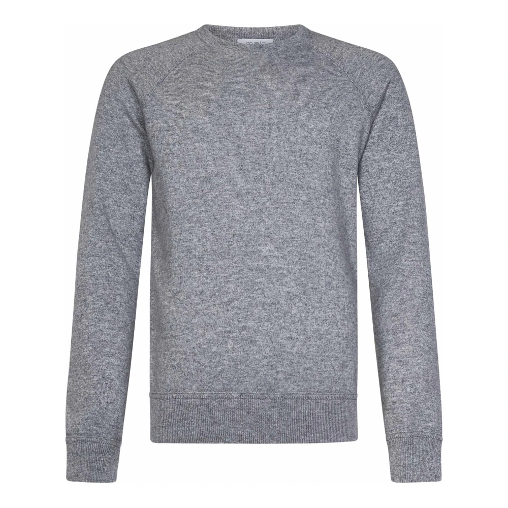 Malo Luxe Zwarte Cashmere Trui met Ronde Hals Gray Heren