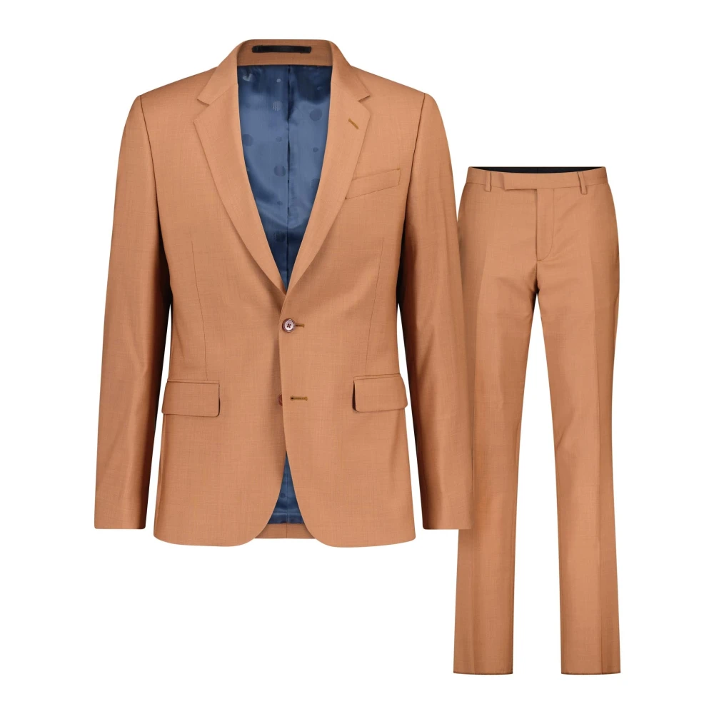 PS By Paul Smith Slim-Fit Wollen Pak met Revers Orange Heren