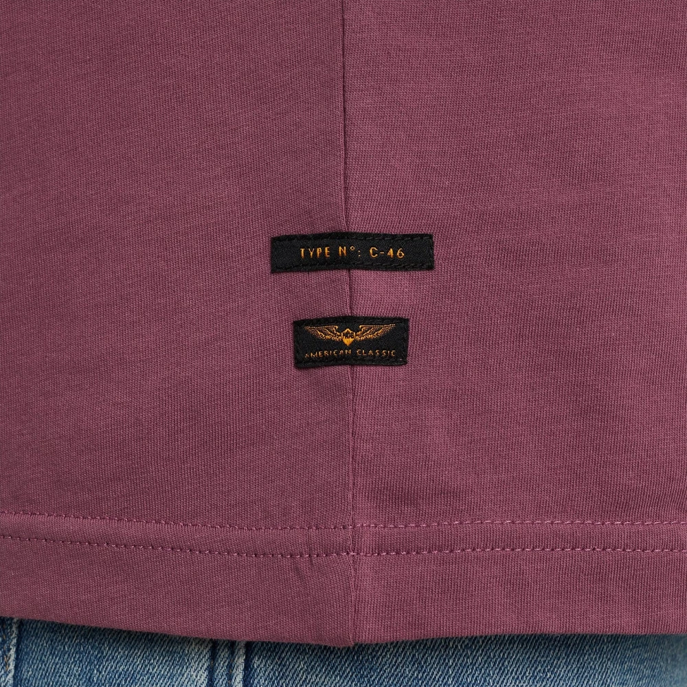 PME Legend Ronde Hals Jersey T-Shirt met Logo Print Purple Heren