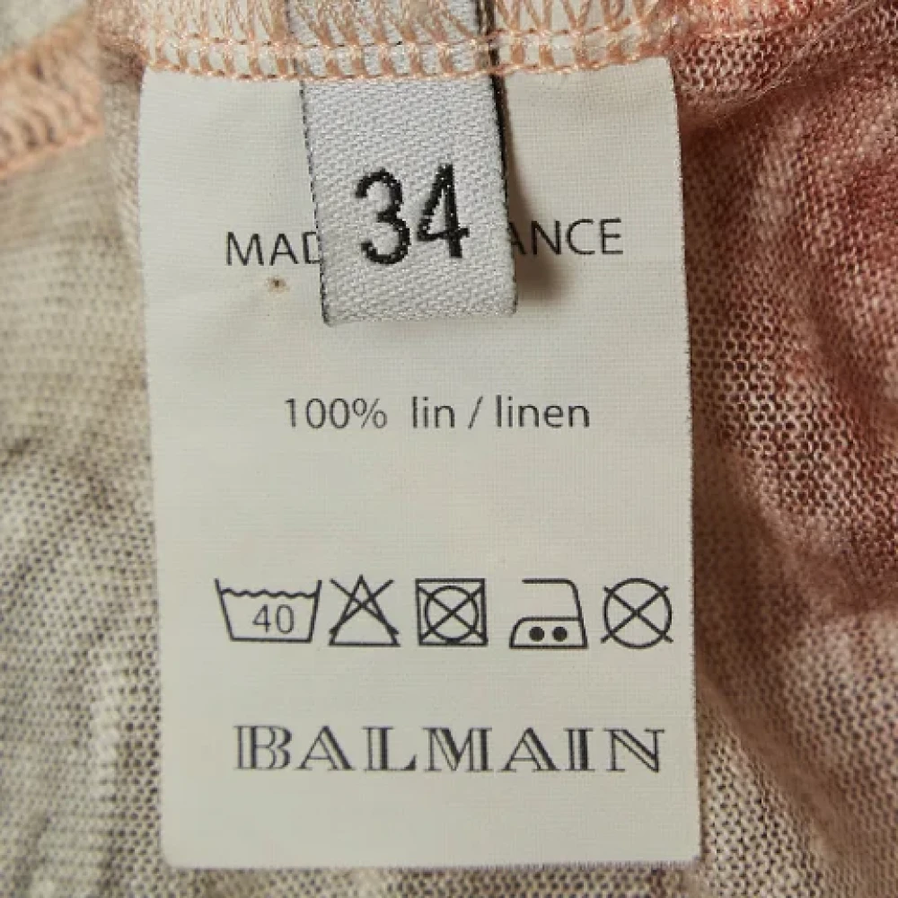 Balmain Pre-owned Linen tops Pink Dames