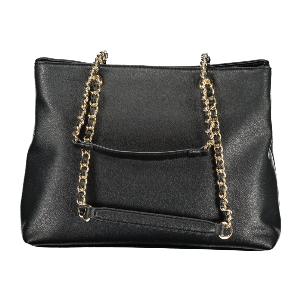 Valentino by Mario Valentino Zwarte Schoudertas met Ketting en Rits Black Dames
