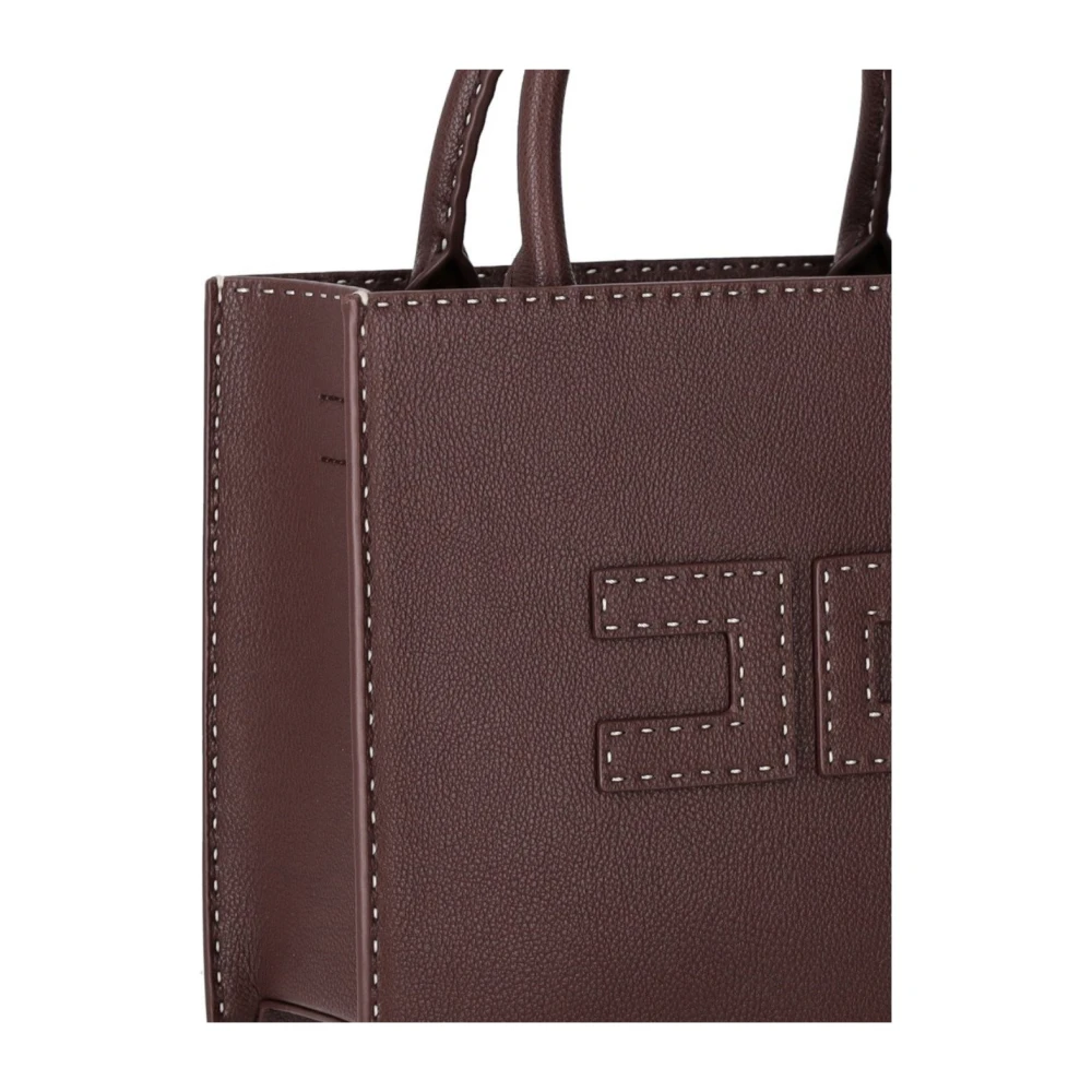 Elisabetta Franchi Cacao handtas met dubbel C-logo Brown Dames