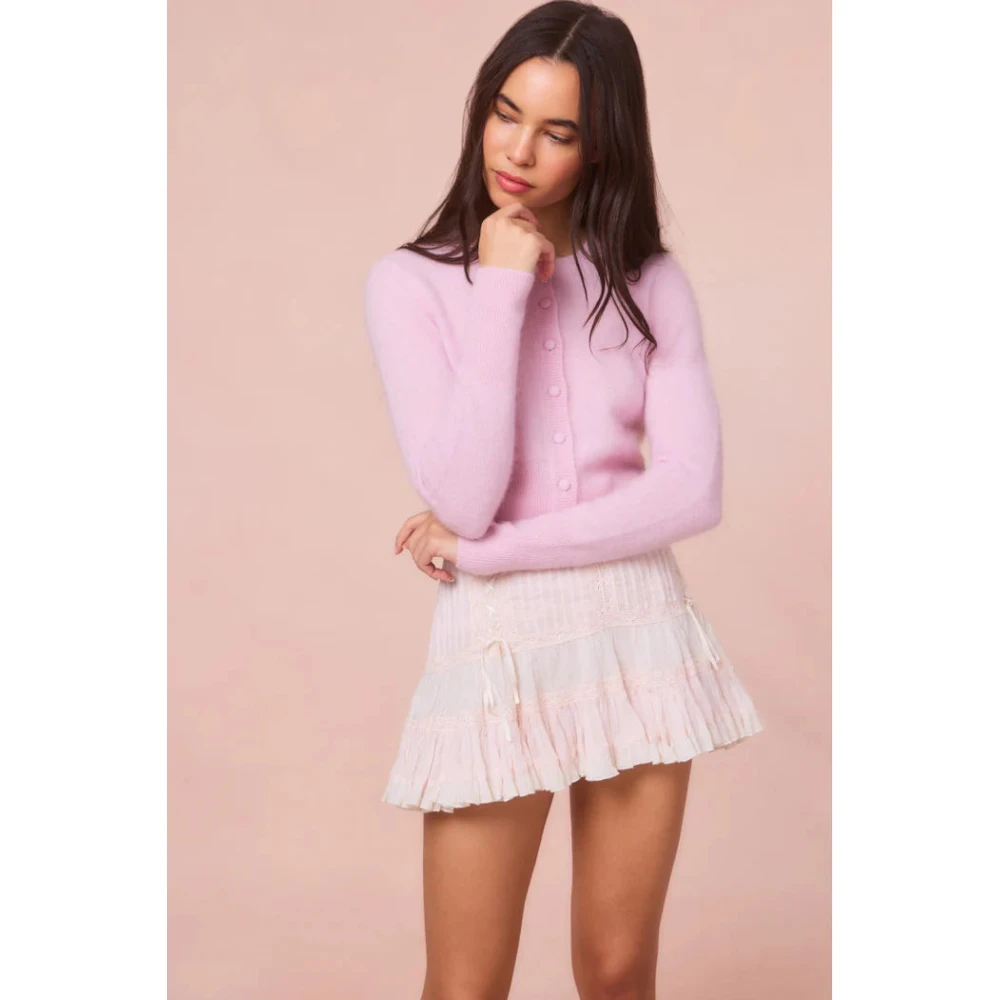 Loveshackfancy Kasjmier Strik Patch Vest Pink Dames