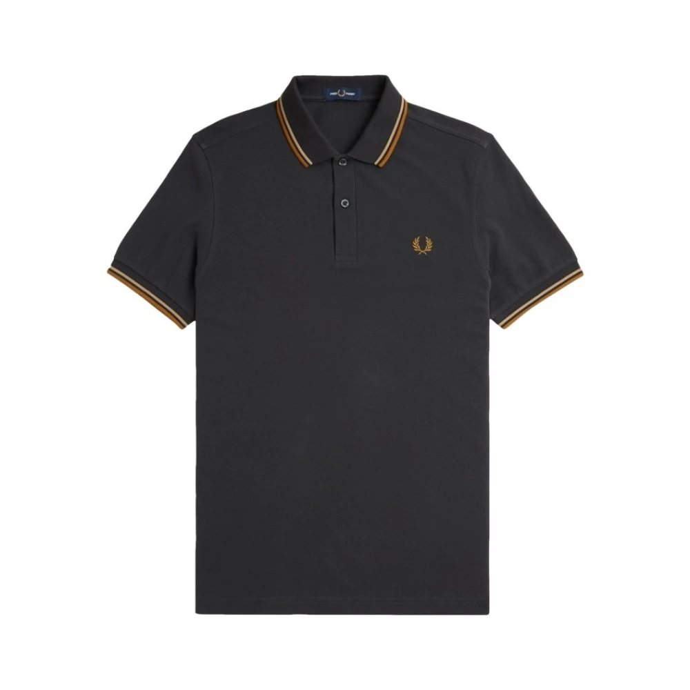 Fred Perry Antraciet Twin Tipped Polo Shirt Green Heren