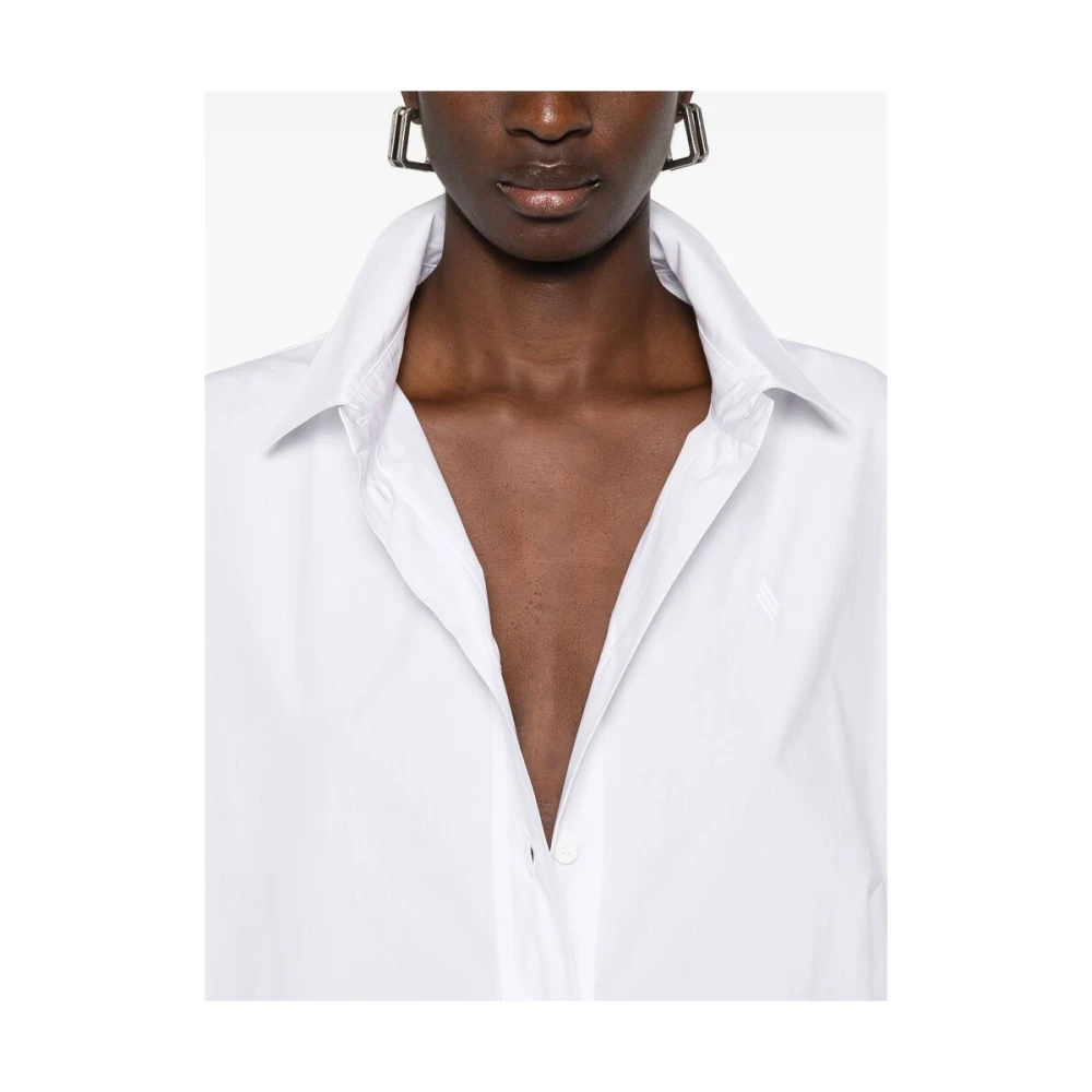 The Attico Witte Button-Up Shirt met Cut-Out Details White Dames